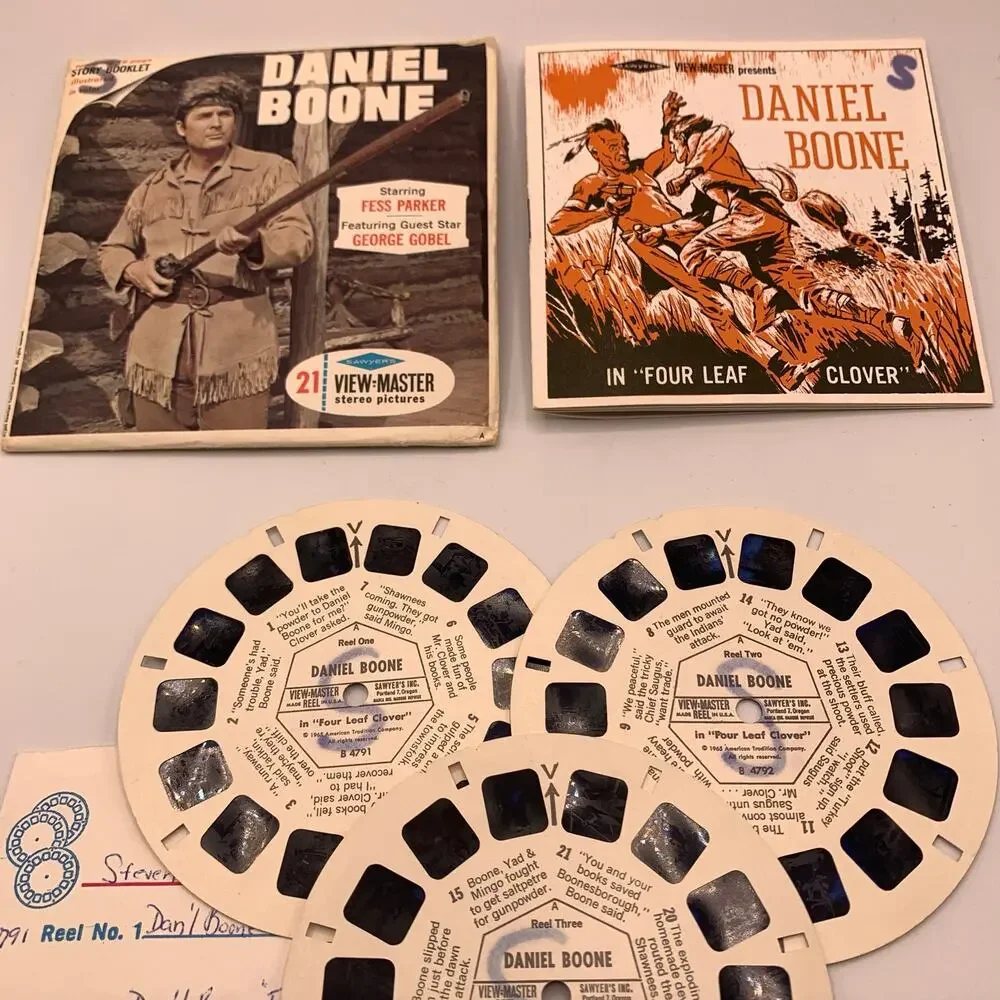 Vintage Sawyer’s View-Master Daniel Boone Packet B479 3 Reel Set with Booklet